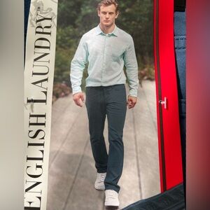 English Laundry Mens Straight Fit 5 Pocket Pant Blue
